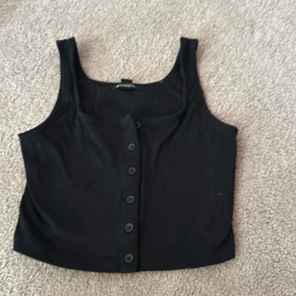 Athleta women’s size small black button tank top